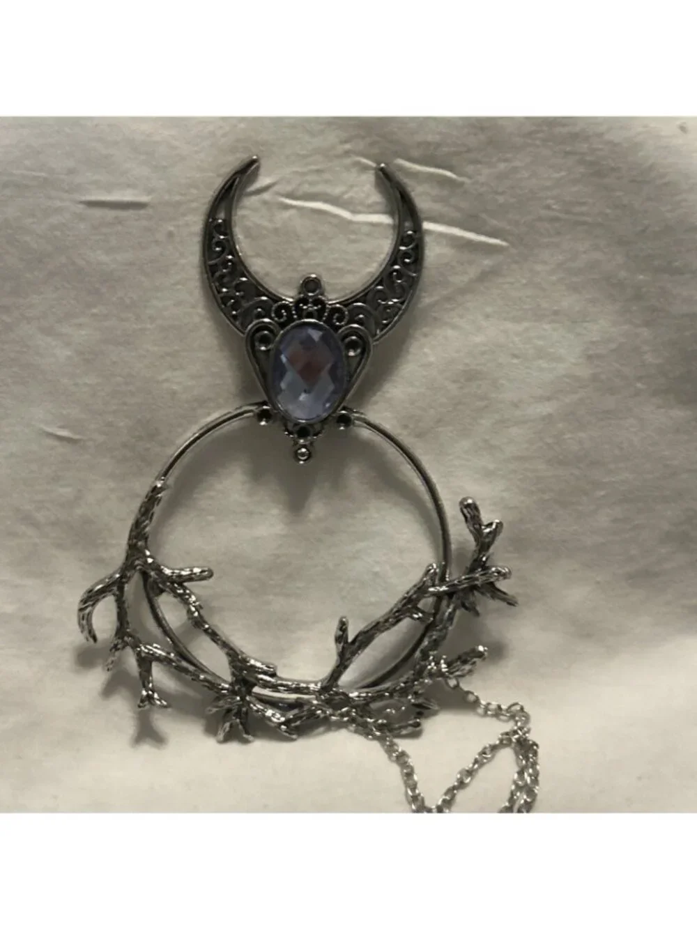 Vintage Style Crescent Moon Hair Pin Clip Claw W/Chain Interchangeable Necklace